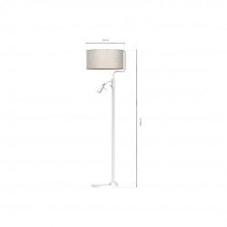 Lampy-stojace - lampa podłogowa biała 160cm 1xe27 + 1x mini gu10 lino mlp7503 eko-light 