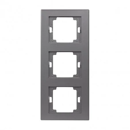Ramki-podwojne - ramka potrójna  antracyt pionowa onyx ra-3op abex 