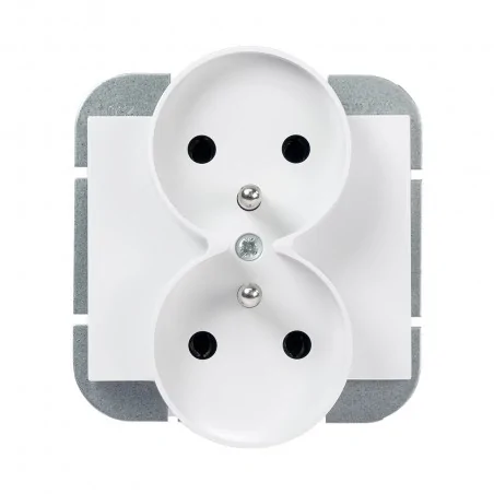 Gniazda-podwojne-podtynkowe - białe gniazdo podwójne z uziemieniem onyx pt-6or abex 