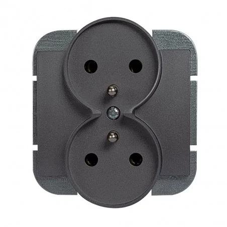 Gniazda-podwojne-podtynkowe - antracytowe gniazdo podwójne z uziemieniem onyx pt-6or abex 