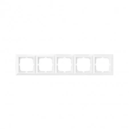 Ramki-pieciokrotne - ramka pięciokrotna biała pozioma ra-5p perła abex 