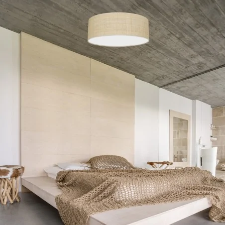 Lampy-sufitowe - lampa okrągła sufitowa z rattanu 3xe27 marshall mlp7489 eko-light 