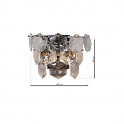 Kinkiety-do-salonu - chromowa lampa ścienna z kryształkami 2xe14 diana ml6932 eko-light 