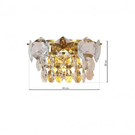 Kinkiety-do-salonu - kryształowa lampa ścienna złota 2xe14 selena ml6939 eko-light 