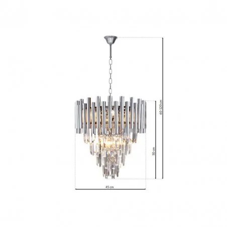 Lampy-sufitowe - chromowy żyrandol z kryształkami 9xe14 madison ml5991 eko-light 