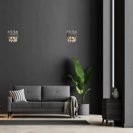 Kinkiety-do-salonu - lampa ścienna chromowa metalowa z kryształkami 2xe14 madison ml6936 eko-light 