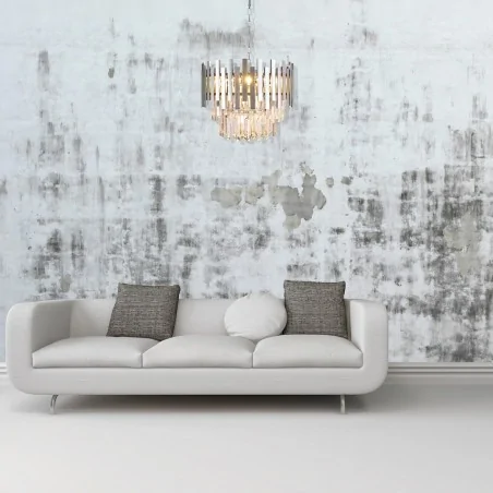 Lampy-sufitowe - chromowy żyrandol z kryształkami 6xe14 aspen ml5996 eko-light 