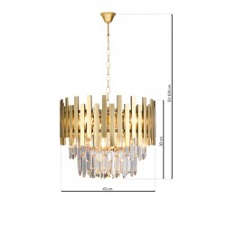 Lampy-sufitowe - lampa sufitowa z kryształkami złota 6xe14 aspen ml5999 eko-light 