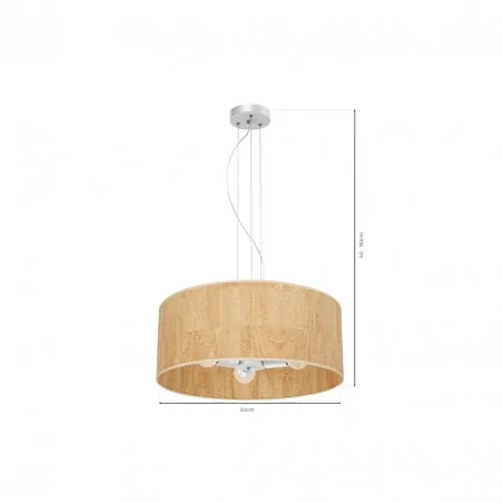 Lampy-sufitowe - okrągłe oświetlenie wiszące korkowe 3xe27 cork mlp7523 eko-light 