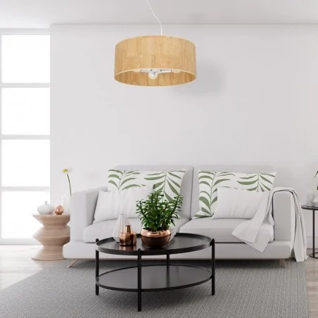 Lampy-sufitowe - okrągłe oświetlenie wiszące korkowe 3xe27 cork mlp7523 eko-light 