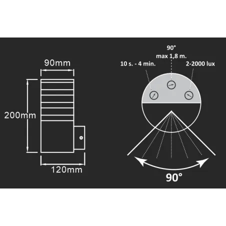 Kinkiety-ogrodowe - kinkiet zewnętrzny grafitowy z czujnikiem ruchu i zmierzchu na żarówkę e27 ip44 teksas 317667 polux 