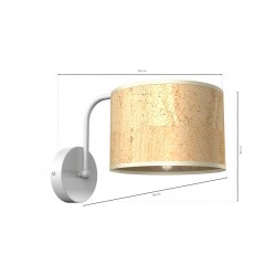 Lampy-sufitowe - lampa ścienna o korkowym kloszu 1xe27 cork mlp7515 eko-light 