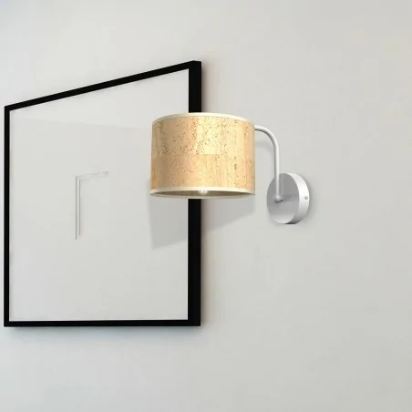 Lampy-sufitowe - lampa ścienna o korkowym kloszu 1xe27 cork mlp7515 eko-light 