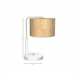 Lampki-biurkowe - lampka biurkowa biało - brązowa 1xe27 cork mlp7524 eko-light 