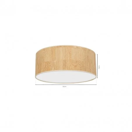 Lampy-sufitowe - korkowa lampa sufitowa 50cm 3xe27 cork mlp7521 eko-light 