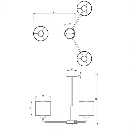Lampy-sufitowe - lampa wisząca metalowo-tkaninowa 3xe27 mlp7451 atlanta eko-light 