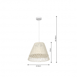 Lampy-sufitowe - pleciona lampa wisząca biała 1xe27 vimini mlp7993 eko-light 