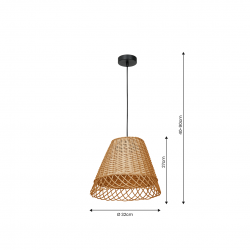 Lampy-sufitowe - wisząca lampa o wiklinowym kloszu 1xe27 vimini mlp7992 eko-light 