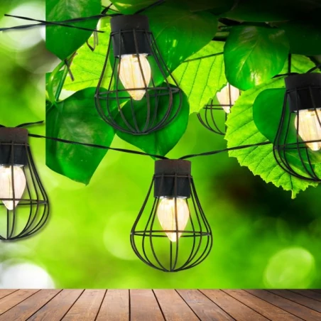 Swiecace-kule-i-girlandy - girlanda solarna w loftowym stylu 2m 10xled ip44 3000k 311542 polux 