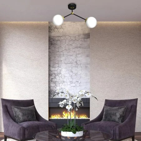 Lampy-sufitowe - lampa sufitowa - dwie szklane kule 46cm 2xe14 joy mlp7459 eko-light 