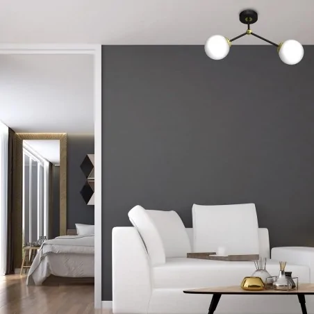 Lampy-sufitowe - lampa sufitowa - dwie szklane kule 46cm 2xe14 joy mlp7459 eko-light 