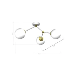 Lampy-sufitowe - potrójne oświetlenie sufitowe biało - złote 3xe14 joy mlp7464 eko-light 