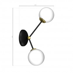 Lampy-sufitowe - podwójna lampa ścienna czarno-biała 2xe14 joy mlp7458 eko-light 