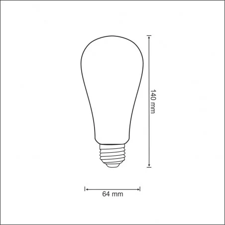 Gwint-trzonek-e27 - żarówka led e27 podłużna st64 z filamentem przezroczysta 7,5w 3000k polux 