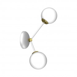 Lampy-sufitowe - kinkiet biały - 2 szklane klosze 2xe14 joy mlp7462 eko-light