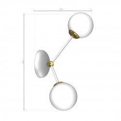 Lampy-sufitowe - kinkiet biały - 2 szklane klosze 2xe14 joy mlp7462 eko-light 