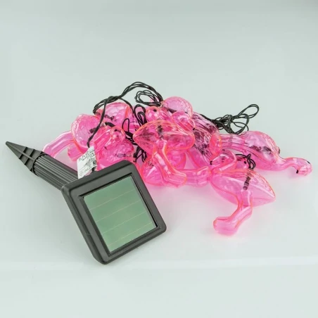 Swiecace-kule-i-girlandy - girlanda solarna 2m 10xled różowe flamingi ip44 6500k 311535 polux 