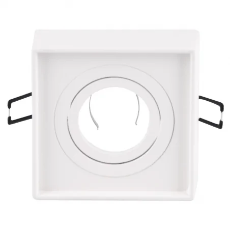 Oprawy-sufitowe-ruchome - oprawa podtynkowa kwadratowa biała ruchoma mr16 gaja 320070 polux 