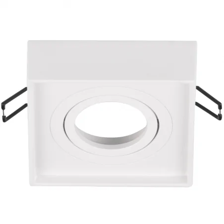 Oprawy-sufitowe-ruchome - oprawa podtynkowa kwadratowa biała ruchoma mr16 gaja 320070 polux 