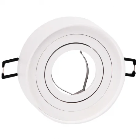 Oprawy-sufitowe-ruchome - okrągła oprawa sufitowa w kolorze białym podtynkowa ruchoma mr16 gaja 319876 polux 