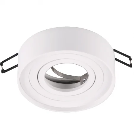 Oprawy-sufitowe-ruchome - okrągła oprawa sufitowa w kolorze białym podtynkowa ruchoma mr16 gaja 319876 polux 