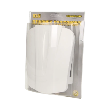 Dzwonki-do-drzwi-przewodowe - biały dzwonek do drzwi gong 2-tonowy bim-bam niskonapięciowy 8v or-dp-vd-142/w/8vorno 