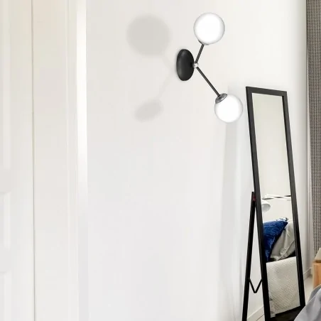 Kinkiety-do-salonu - kinkiet podwójny czarno-biały 2xe14 joy mlp7526 eko-light 