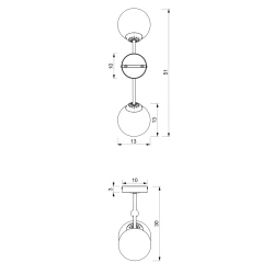 Lampy-sufitowe - białe oświetlenie sufitowe 2 kule e14 joy mlp7531 eko-light 