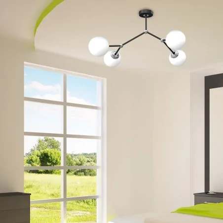 Lampy-sufitowe - poczwórna lampa sufitowa czarna 4xe14 joy mlp7529 eko-light 