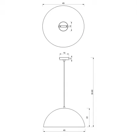 Lampy-sufitowe - klasyczna lampa wisząca czarna 45cm 1xe27 beta mlp7973 eko-light 