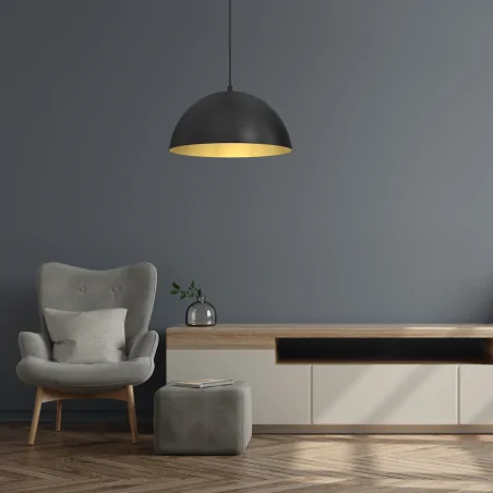 Lampy-sufitowe - czarne oświetlenie wiszące metalowe 1xe27 beta mlp7896 eko-light 