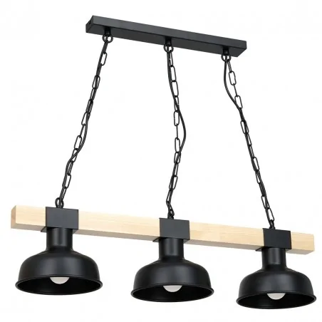 Lampy-sufitowe - drewniano-metalowa lampa wisząca 3xe27 faro mlp7457 eko-light 