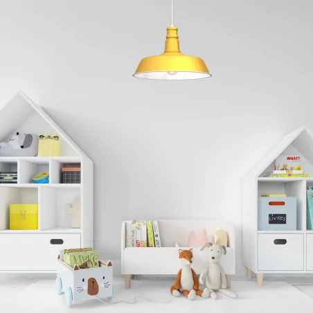 Lampy-sufitowe - żółta lampa wisząca 35-90cm 1xe27 enzo mlp7977 eko-light 