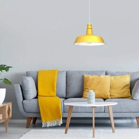 Lampy-sufitowe - żółta lampa wisząca 35-90cm 1xe27 enzo mlp7977 eko-light 