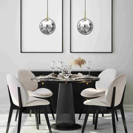 Lampy-sufitowe - lampa wisząca szklana kula fi 250 1xe27 reflex mlp8414 eko-light 