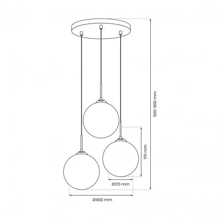 Lampy-sufitowe - oświetlenie wiszące 3 szklane kule 3xe14 reflex mlp8416 eko-light 