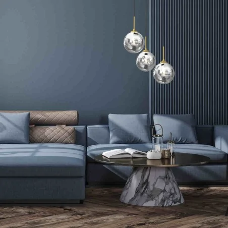 Lampy-sufitowe - oświetlenie wiszące 3 szklane kule 3xe14 reflex mlp8416 eko-light 