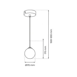 Lampy-sufitowe - nowoczesna lampa wisząca - kula o średnicy 17cm 1xe14 reflex mlp8413 eko-light 