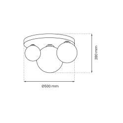 Lampy-sufitowe - plafon okrągły 50cm 3 szklane kule 3xe14 reflex mlp8417 eko-light 