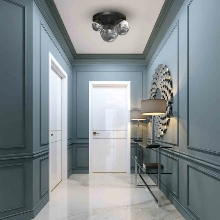 Lampy-sufitowe - plafon okrągły 50cm 3 szklane kule 3xe14 reflex mlp8417 eko-light 